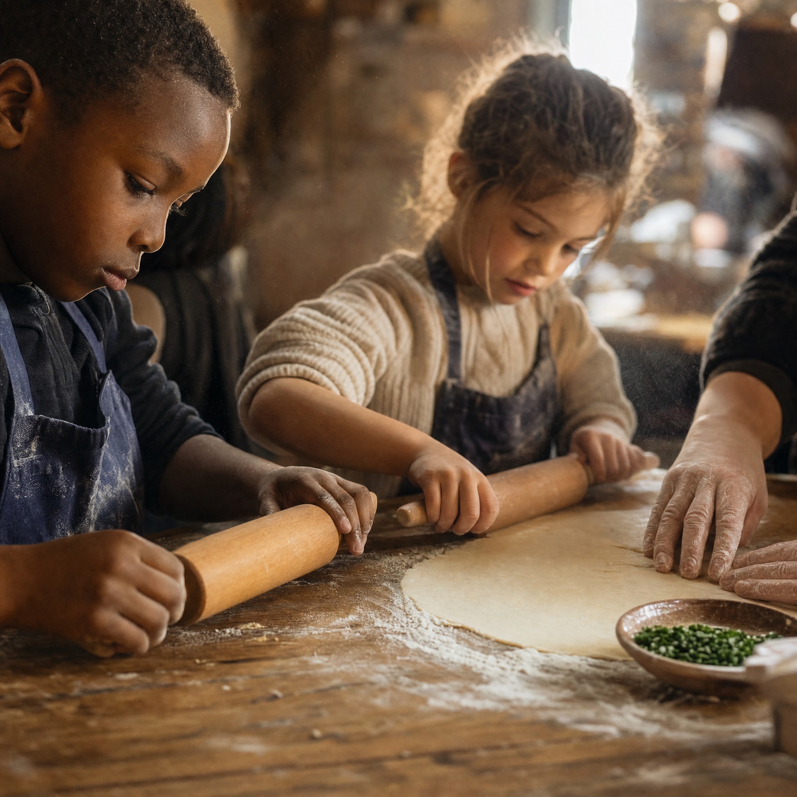 Mains pétrissant la pâte